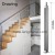 900mm high Stainless steel balustrade External card slot post  drawing  180 degree post  